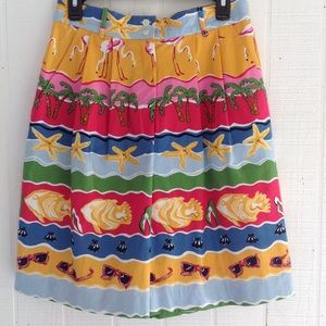 Vintage Novelty 80's Border Shorts Flamingos SZ 12